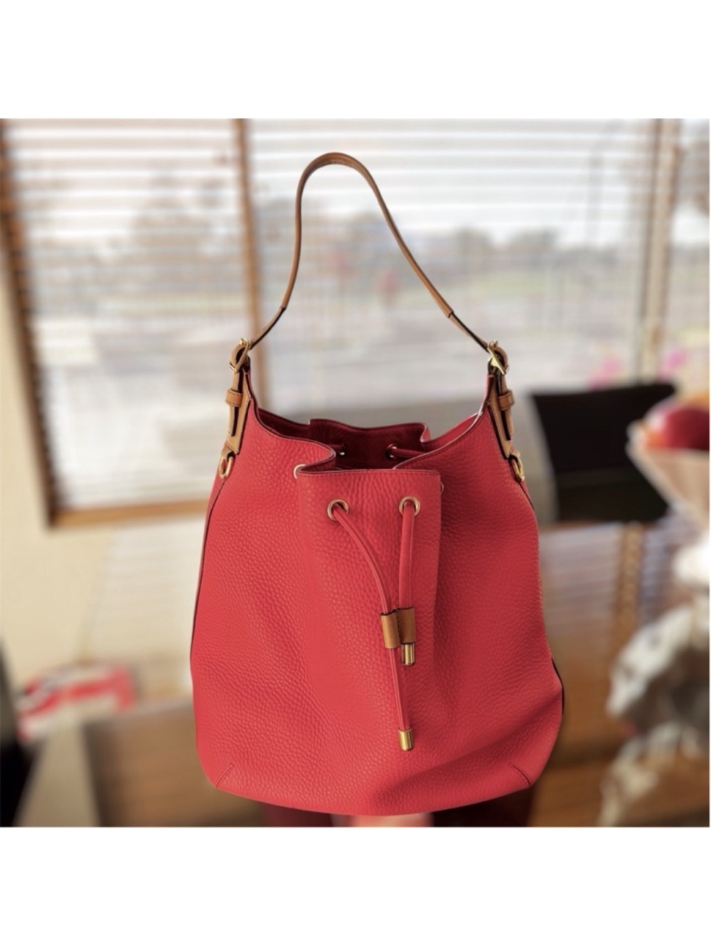 Coach Legacy Drawstring Bucket Bag Vintage 2013 Large - Persimmon - Picture 3 of 11